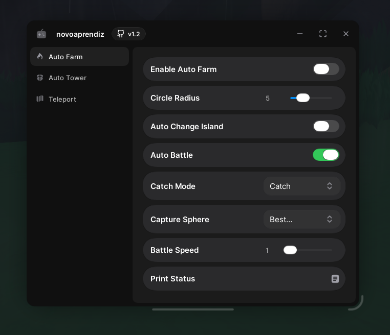 Novoaprendiz Hub Auto Farm Evomon script OP